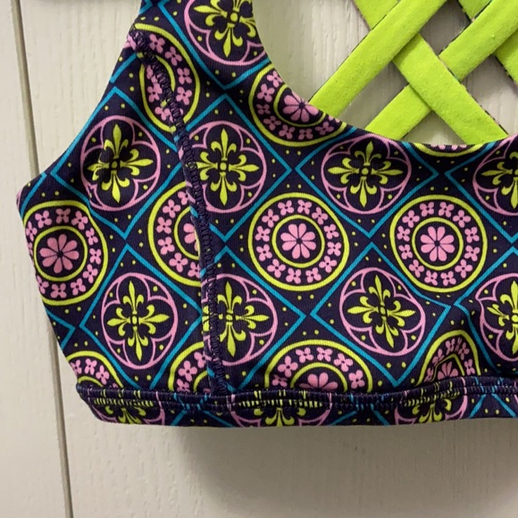 Ivivva Reversible Neon Yellow/Purple Sports Bra - Picture 2 of 6